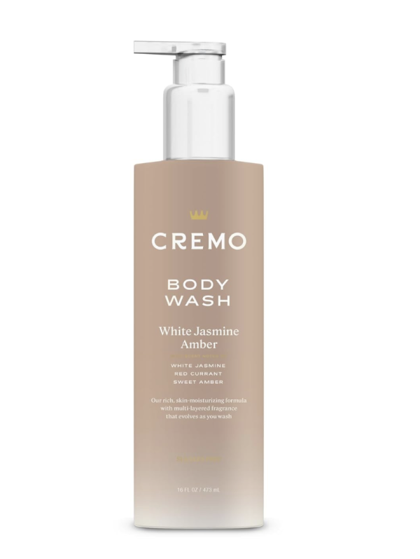 Cremo White Jasmine Amber Skin Moisturizing Body Wash for Women, Notes of White Jasmine, Red Currant, and Sweet Amber, 16 Fl Oz